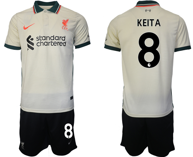 Men 2021-2022 Club Liverpool away cream #8 Soccer Jersey